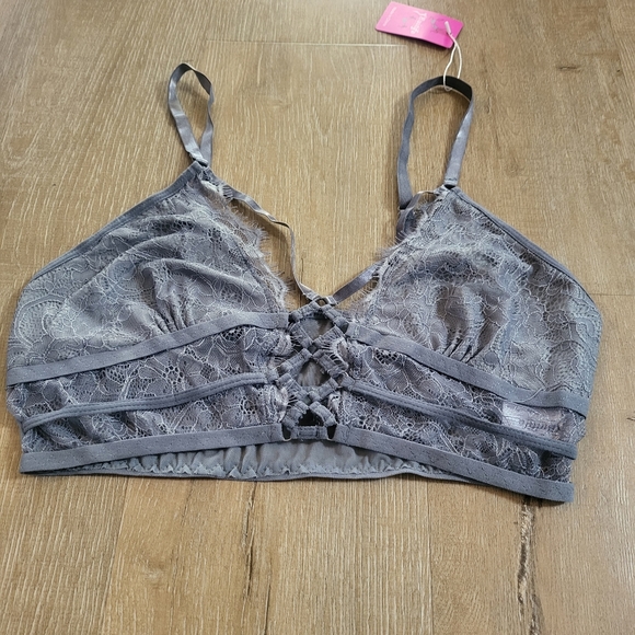 Buitifo Womens Cami Bra Criss Cross Eyelash Crop Top Bra - Picture 2 of 9